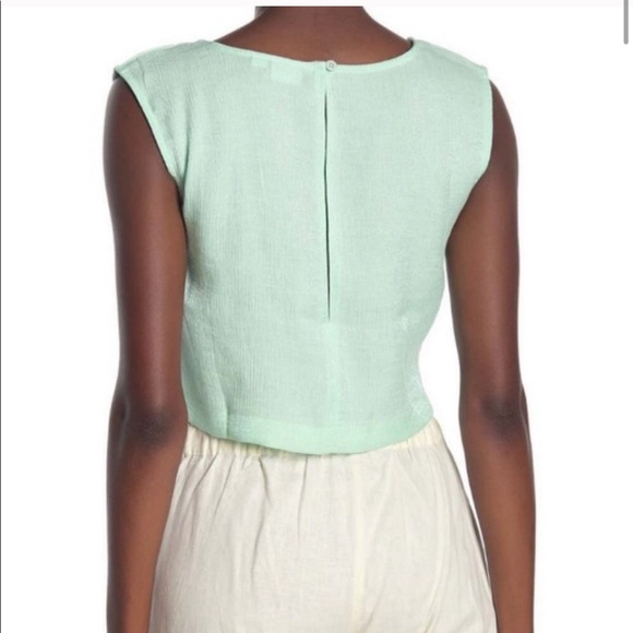 NEW Onia Charlotte Cover-Up Crop Top in Mint - Picture 2 of 3